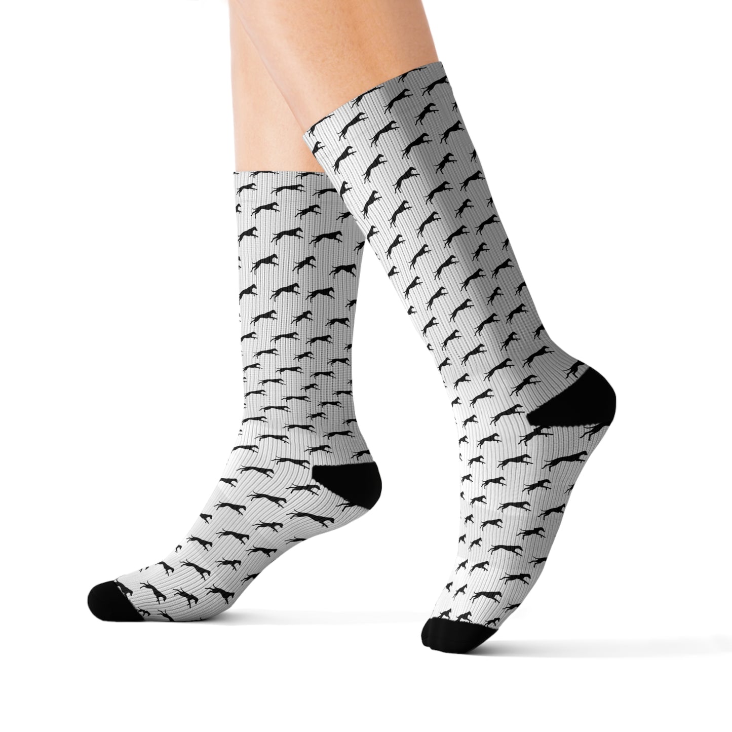 Patterned Crew Socks (White)