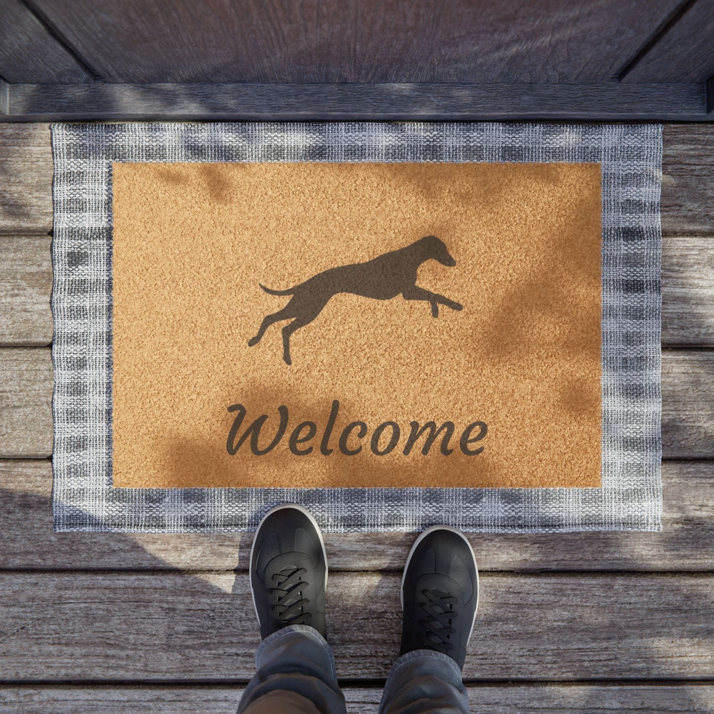 Galloping Sighthound Welcome Doormat