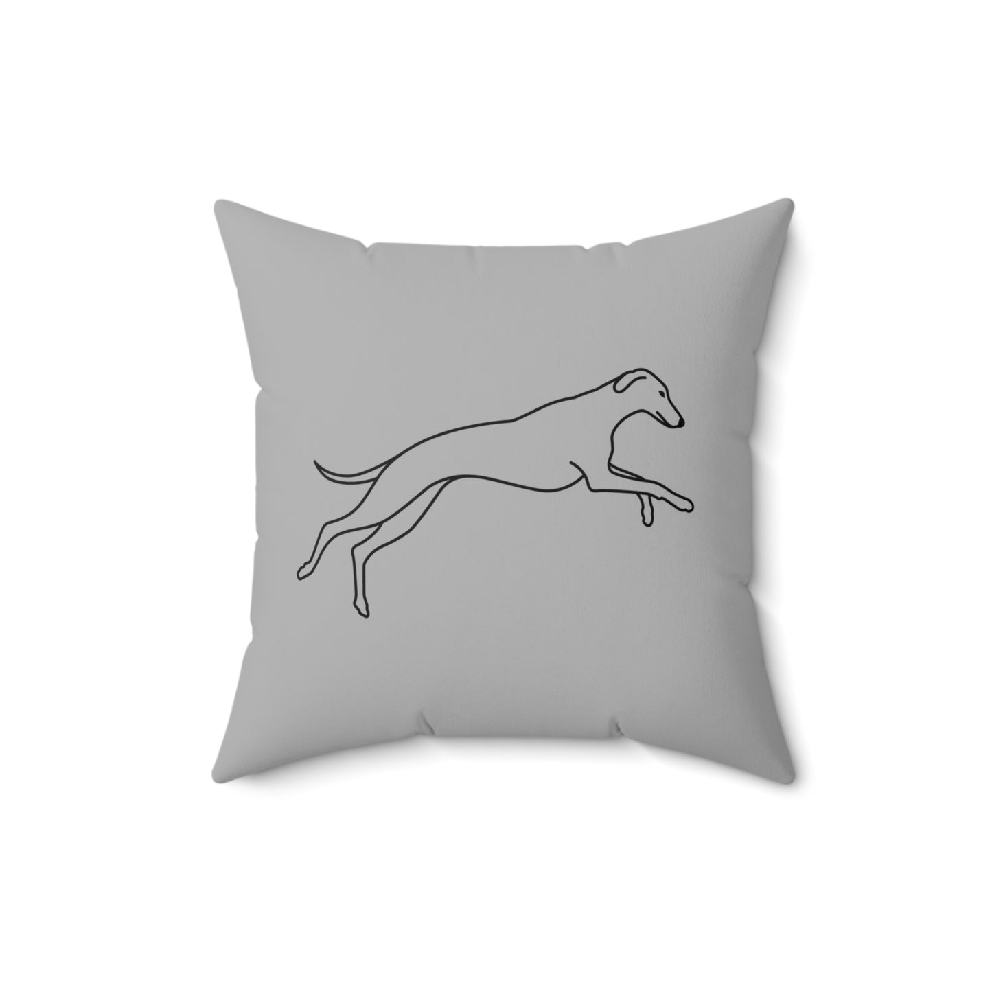 Grey Pillow with Galloping Sighthound