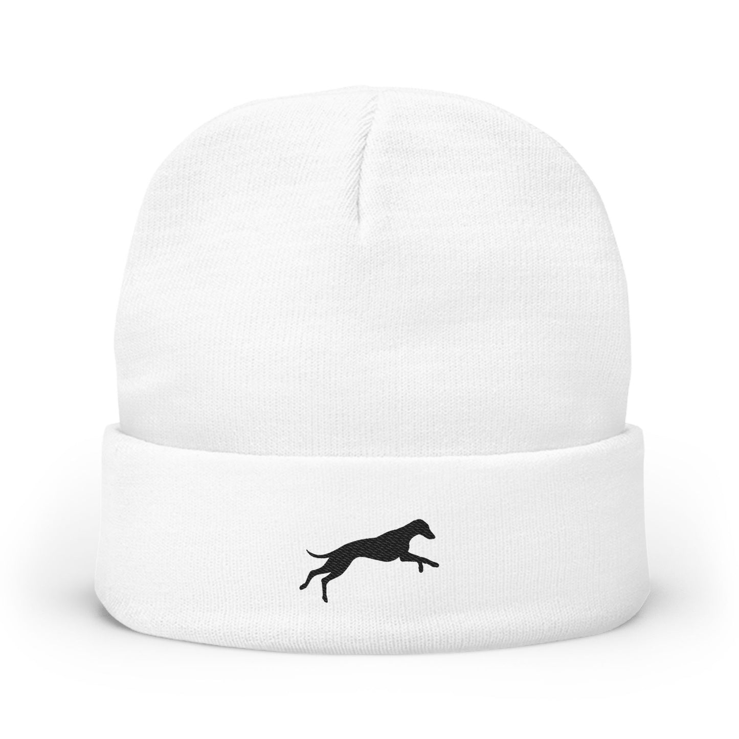 Embroidered Knit Winter Cap (White, Grey)