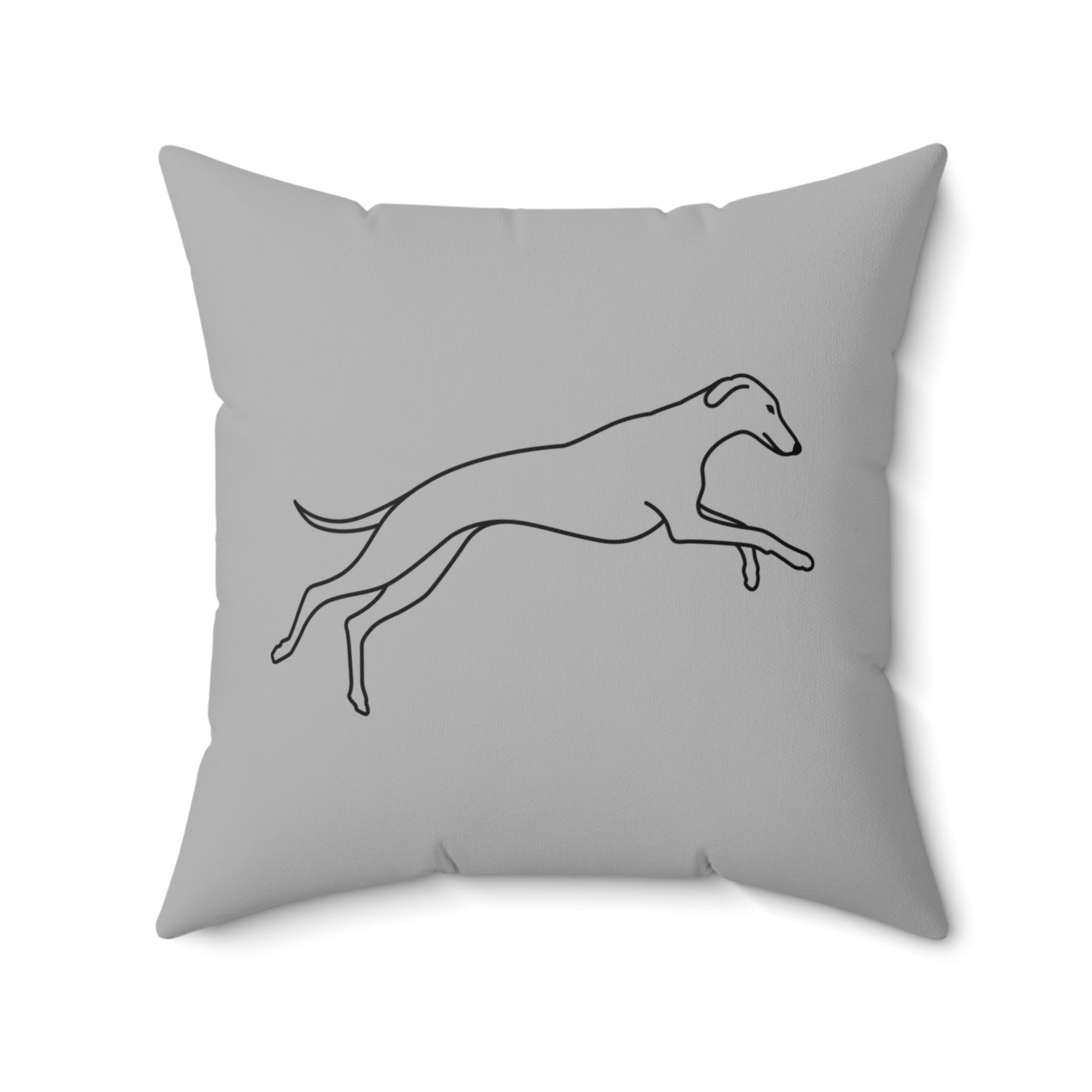 Grey Pillow with Galloping Sighthound