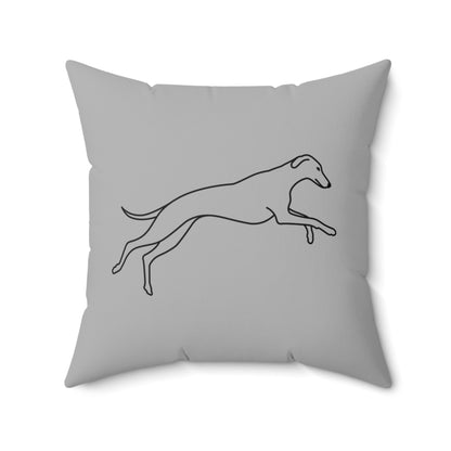Grey Pillow with Galloping Sighthound