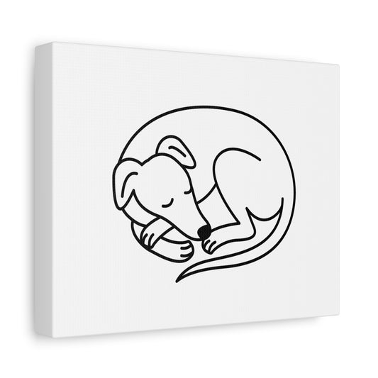 Sleeping Sighthound Matte Canvas Wall Art