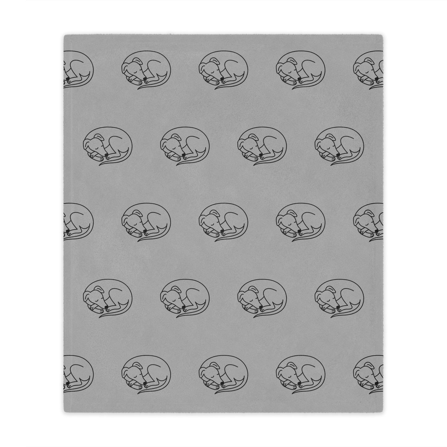 Minky Blanket - Sleeping Sighthound Pattern - Grey