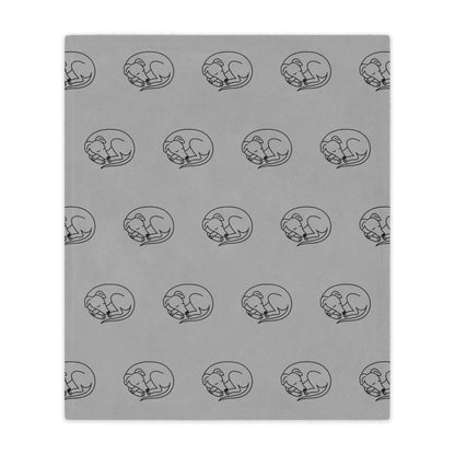 Minky Blanket - Sleeping Sighthound Pattern - Grey