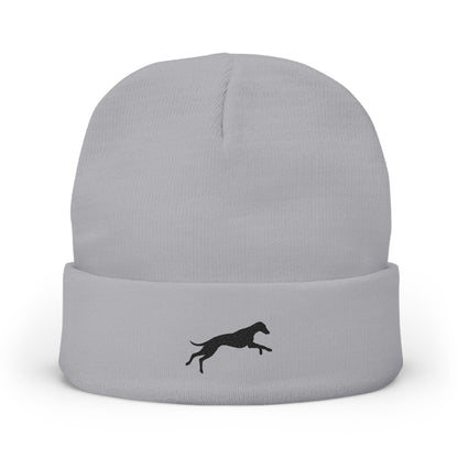 Embroidered Knit Winter Cap (White, Grey)
