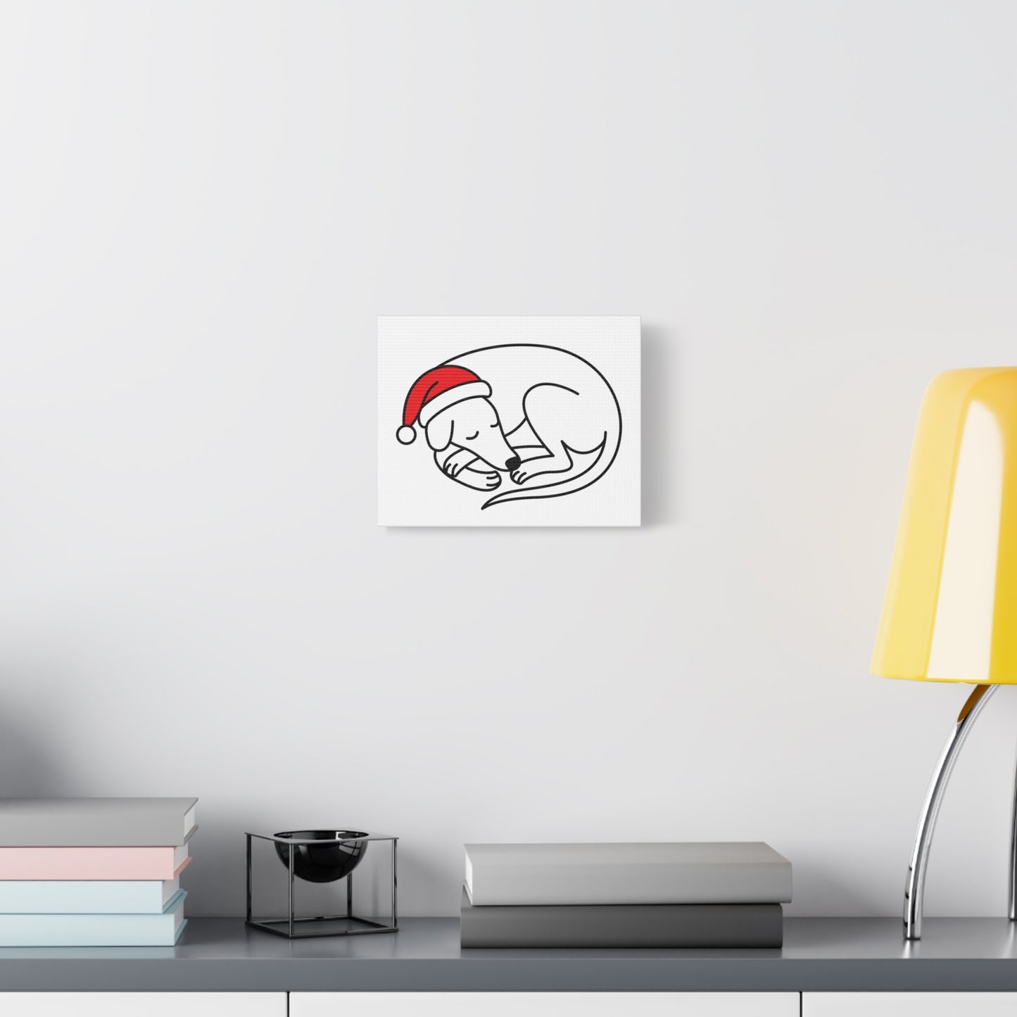 Sleeping Holiday Hound Canvas Wall Art