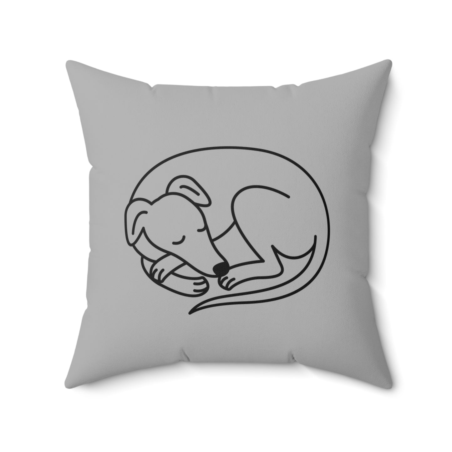 Grey Pillow with Sleeping Sighthound