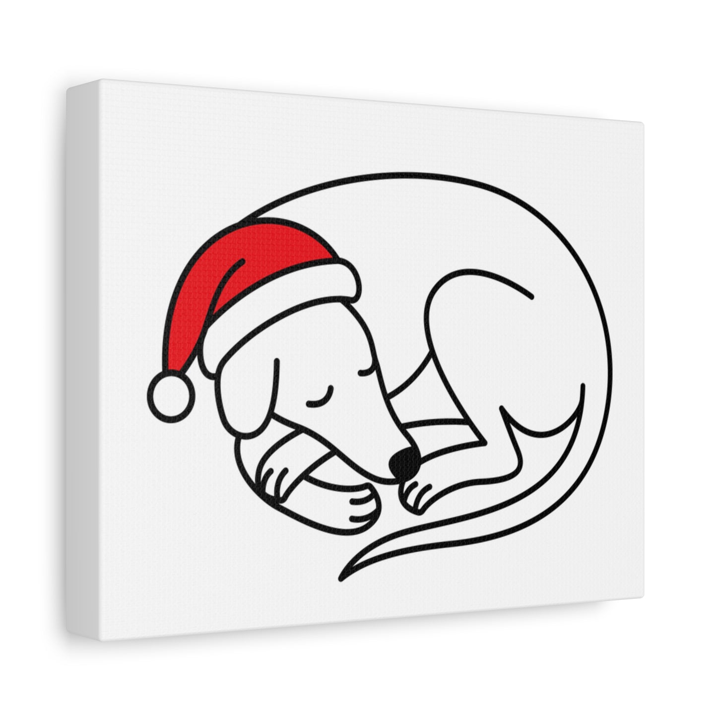 Sleeping Holiday Hound Canvas Wall Art