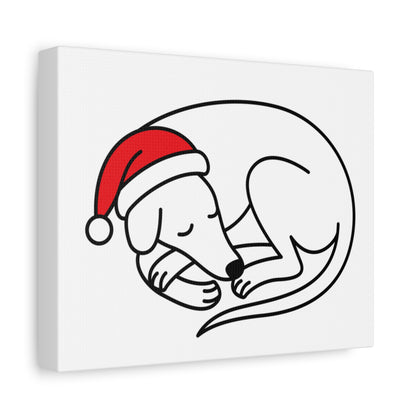 Sleeping Holiday Hound Canvas Wall Art