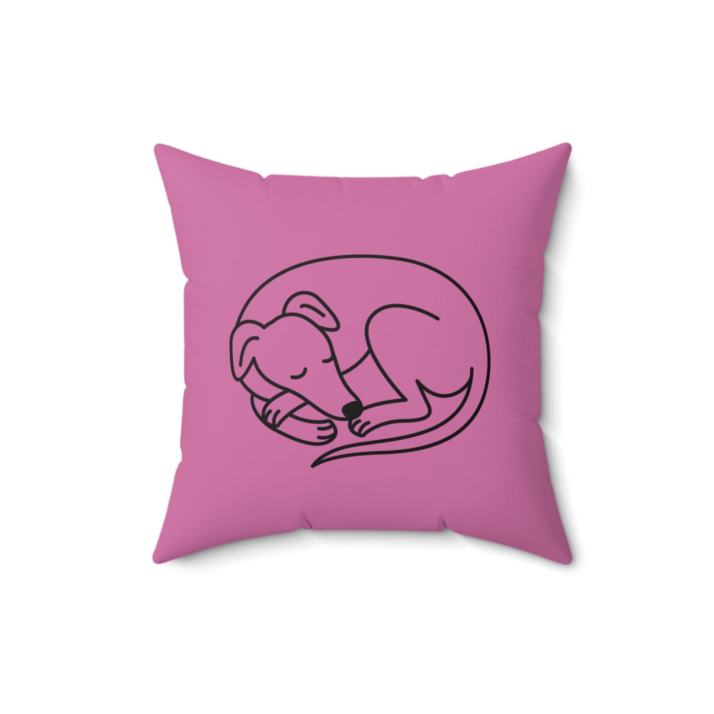 Pink Pillow with Sleeping Sighthound