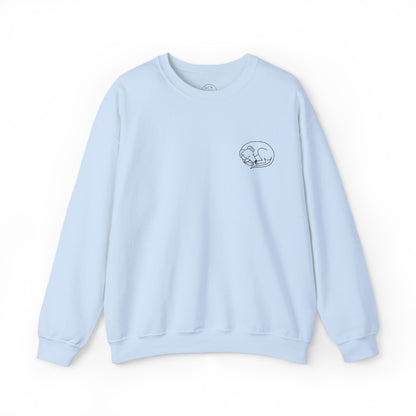 Embroidered Unisex Crew Neck Sweatshirt (White, Grey, Light Blue, Light Pink)