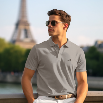 Embroidered Unisex Polo Shirt (White/Grey)