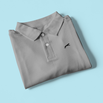 Embroidered Unisex Polo Shirt (White/Grey)