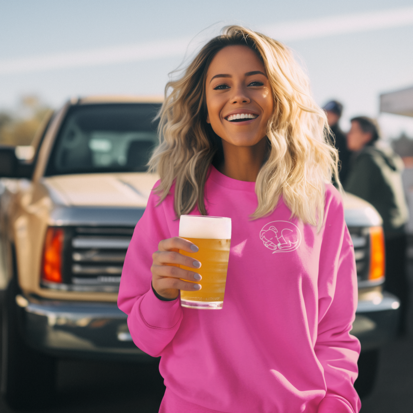 Embroidered Unisex Crew Neck Sweatshirt (Black, Navy, Pink)