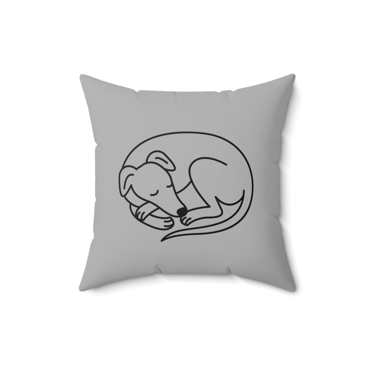 Grey Pillow with Sleeping Sighthound