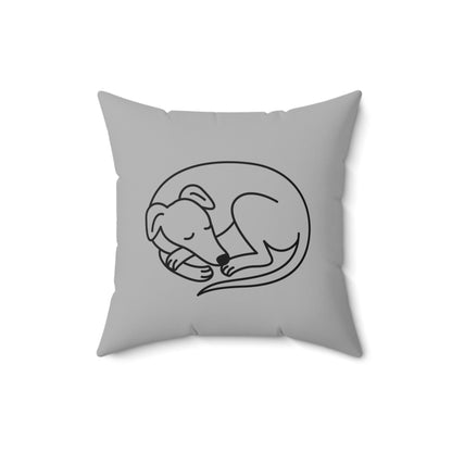Grey Pillow with Sleeping Sighthound