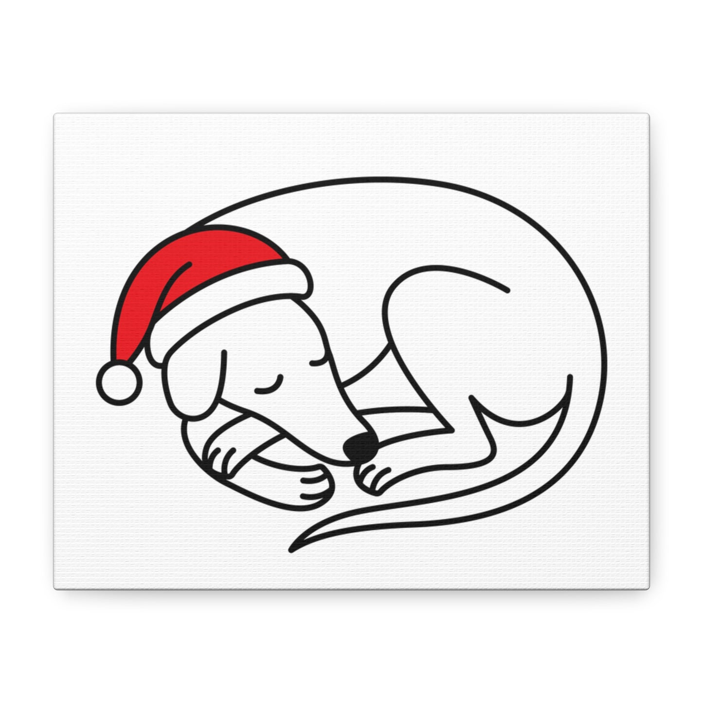 Sleeping Holiday Hound Canvas Wall Art